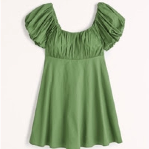 NWT Abercrombie Cotton Poplin Puff Sleeve Dress XS - Picture 7 of 9